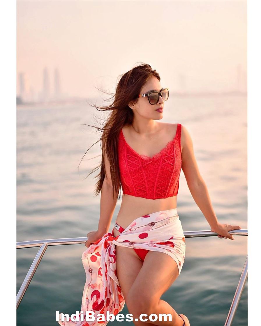 Neha Malik Sizzling Bold Photos in Red Bikini at Marina Beach Dubai 13 Neha Malik Sizzling Bold Photos 04