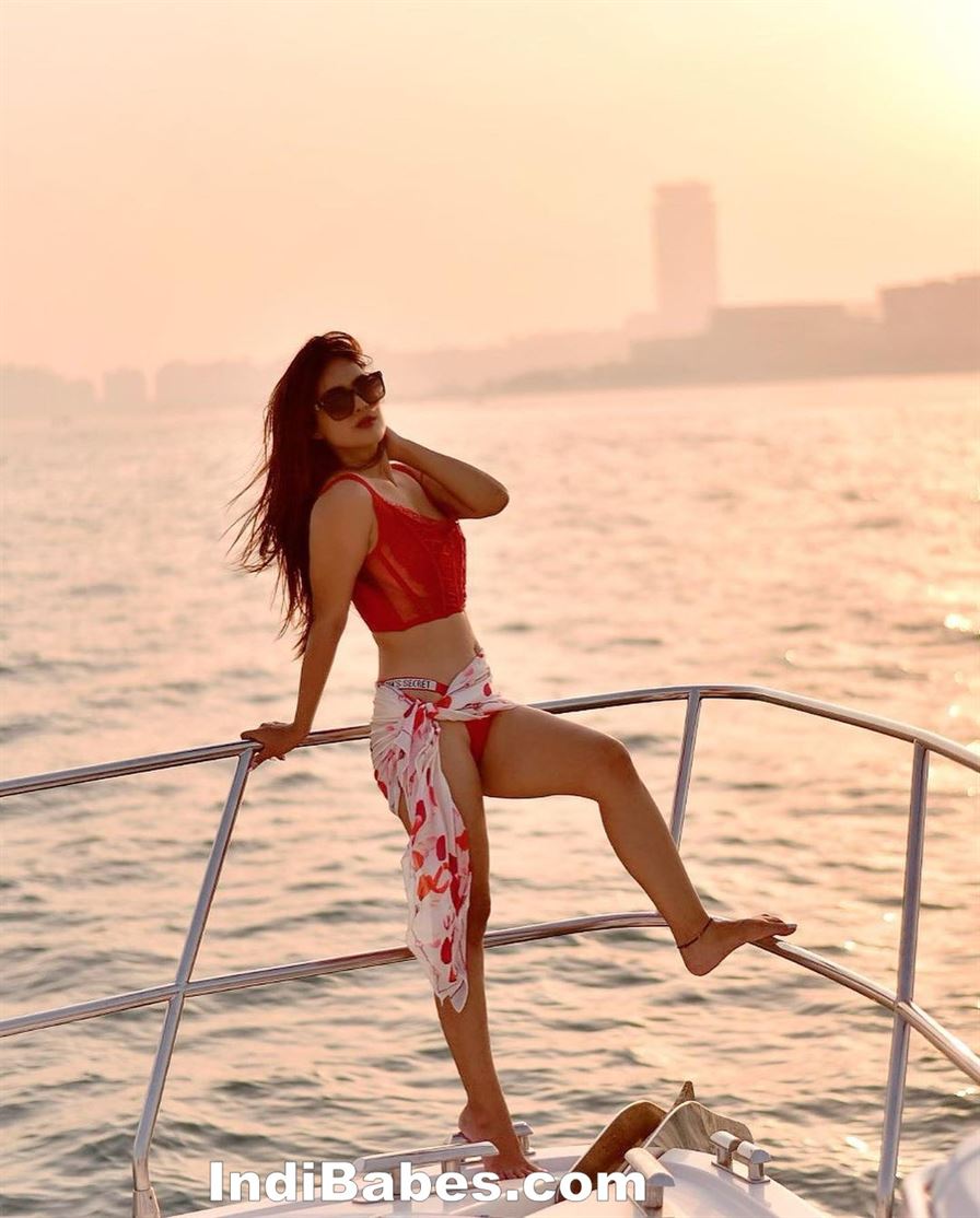 Neha Malik Sizzling Bold Photos in Red Bikini at Marina Beach Dubai 16 Neha Malik Sizzling Bold Photos 07