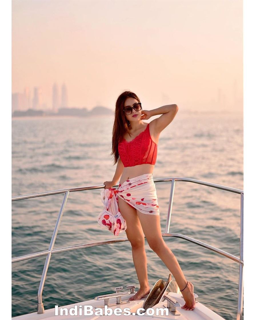 Neha Malik Sizzling Bold Photos in Red Bikini at Marina Beach Dubai 17 Neha Malik Sizzling Bold Photos 08