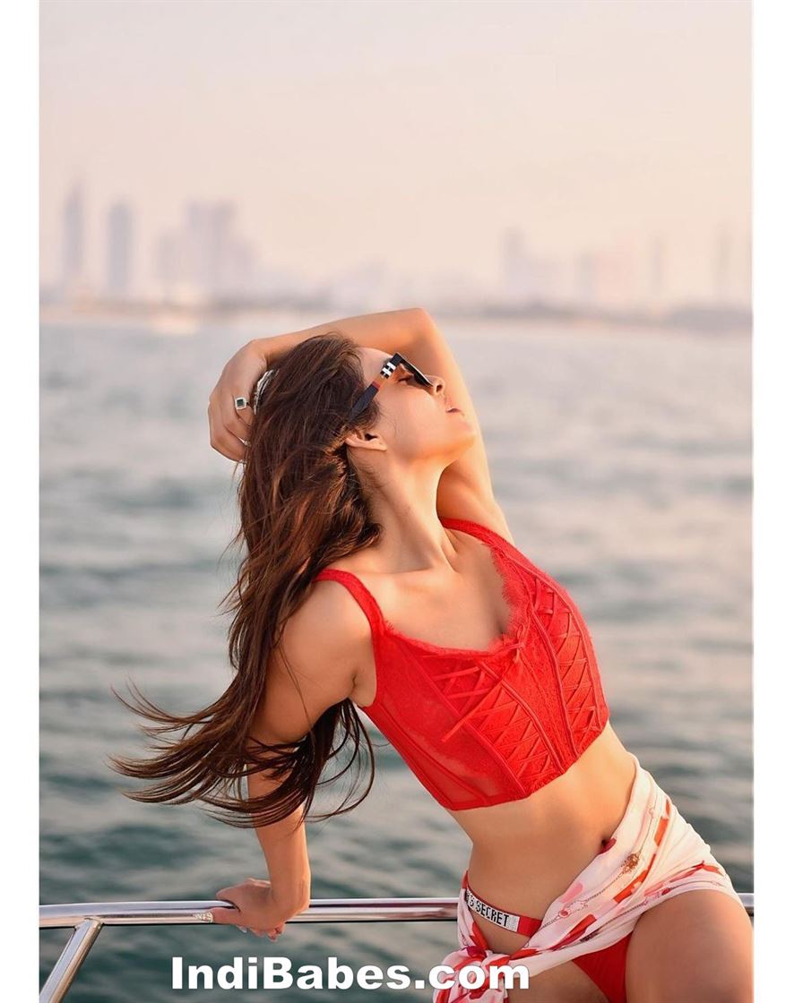 Neha Malik Sizzling Bold Photos in Red Bikini at Marina Beach Dubai 18 Neha Malik Sizzling Bold Photos 09