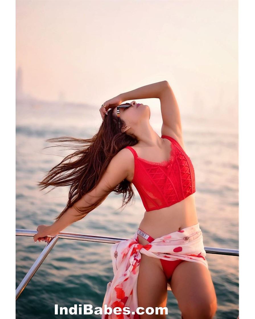 Neha Malik Sizzling Bold Photos in Red Bikini at Marina Beach Dubai 19 Neha Malik Sizzling Bold Photos 10