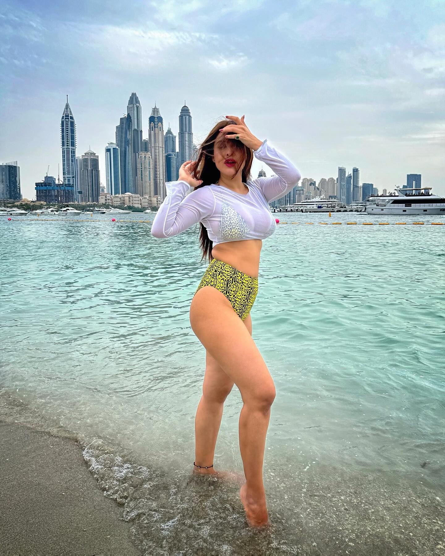 Desi Model Neha Malik Hot Bikini Photos at Dubai Beaches 13 neha malik in bikini 12