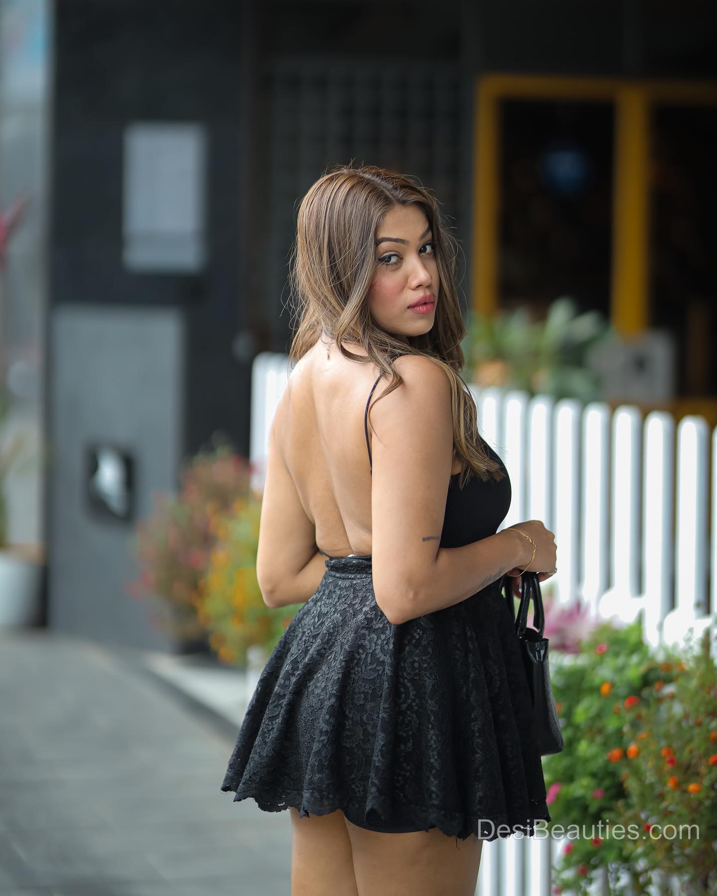 Nita Shilimkar in Black Short Dress 02